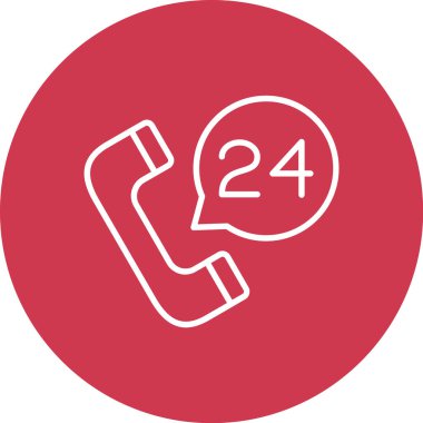 24 saat simge, vektör illüstrasyon tasarımı çağrısı