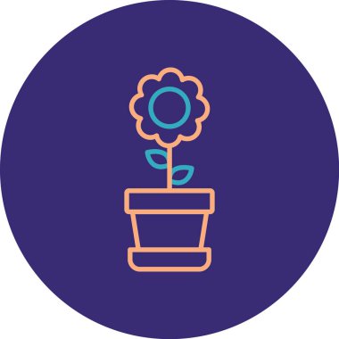 Bir çiçek simgesinin vektör illüstrasyonu