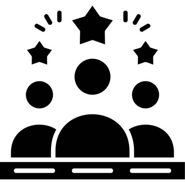 yıldız insanlar grup simgesi, vektör illüstrasyonu