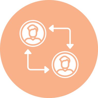 Sosyal mesafeler. Basit simge, vektör illüstrasyonu