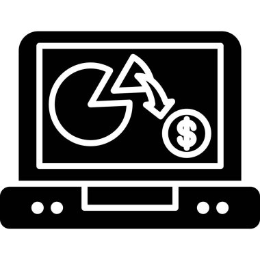 dolar sembollü dizüstü bilgisayar, vektör simgesi tasarımı