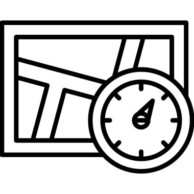 Kronometre simgesi. Web için zaman vektör simgesinin özet çizimi