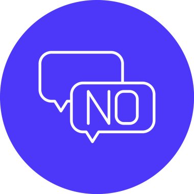 Gri arkaplanda izole edilmiş düz moda işaret simgesi yok. Web siteniz için konuşma balonu sembolü, logo, ui, ui.