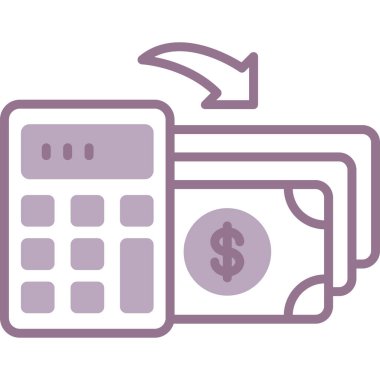 Hesap makinesi ve hesap makinesi vektör tasarımlı dolar