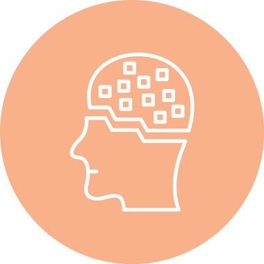 Beyin simgesinin vektör illüstrasyonu