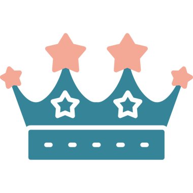 Crown düz simgesi, vektör illüstrasyonu