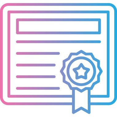 Sertifika. Web simgesi basit illüstrasyon