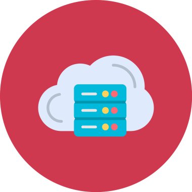 Bulut hesaplama simgesi, vektör illüstrasyonu. düz dizayn