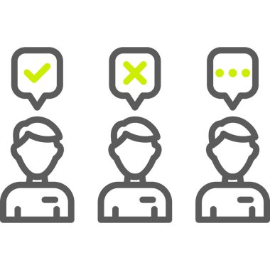 Müşteri geri bildirim simgesi. İnce çizgi ve gri simgeler. izole