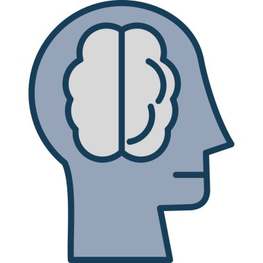 Beyin kafa simgesi düz stil