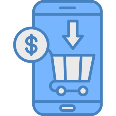 Alışveriş arabası cep telefonu simgesi