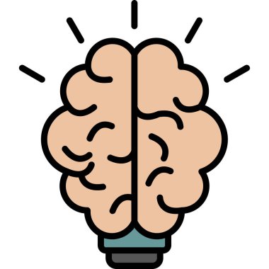 Beyin. Web simgesi basit tasarım