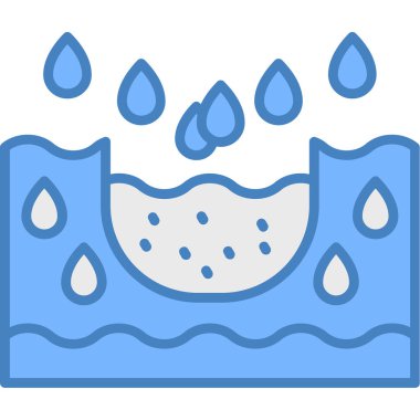 Banyo suyu ikonu renk ana hatları vektörü