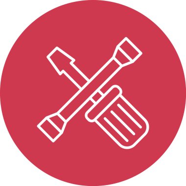 Bir dairenin kırmızı çizgi simgesinin vektör çizimi