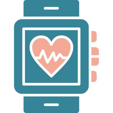 kalp atış hızı simgesi, vektör çizimi