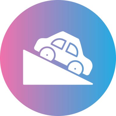 Bir araba simgesinin vektör illüstrasyonu