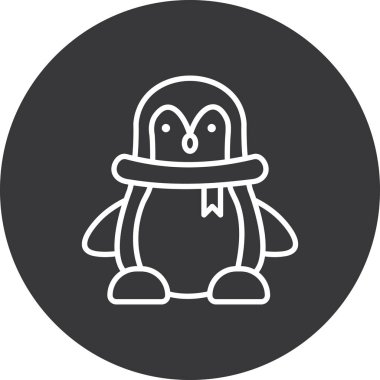 Penguen simgesi vektör illüstrasyonu