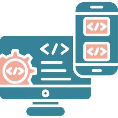 Simge vektör illüstrasyonu kodlanıyor