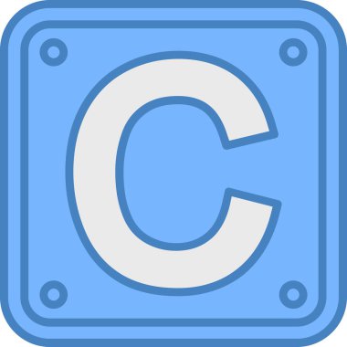 Mavi üzerine alfabe harfi c