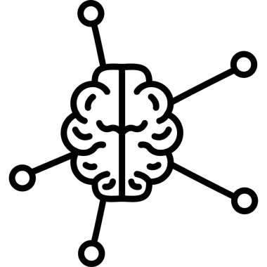 beyin ikonu vektör illüstrasyonu