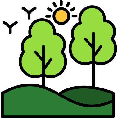 Ekoloji. Web simgesi basit illüstrasyon