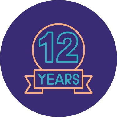 21. yıl dönümü simgesi, vektör illüstrasyonu