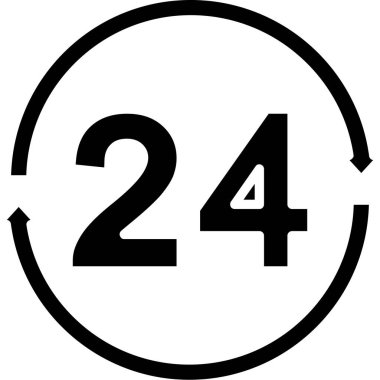 24 saat servis simgesi