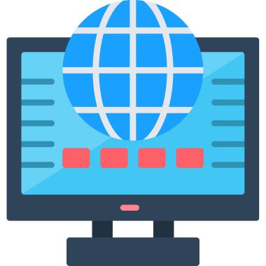 İnternet web simgesi basit vektör illüstrasyonu