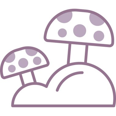 Mantarlar. Web simgesi basit illüstrasyon