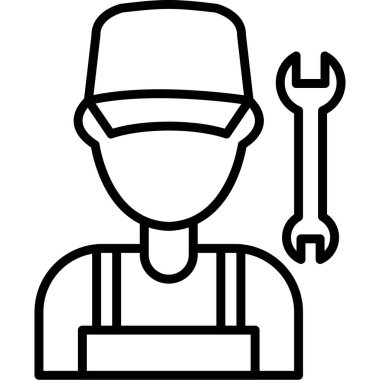 Mühendis işçi simgesi, özet biçimi