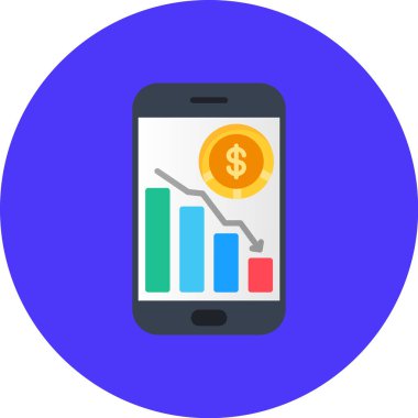 mobil bankacılık düz vektör simgesi