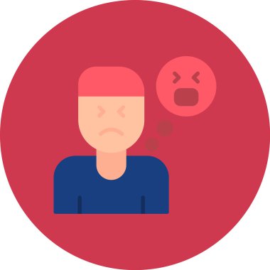 Üzgün adam. Basit illüstrasyon.