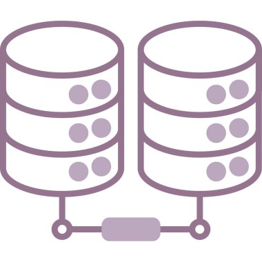 Bulut Hesaplama Simgesi, Basit Renk Vektörü İllüstrasyonu