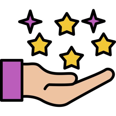 Yıldızların yıldızı vektör tasarımı ile el