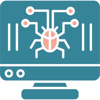 Bilgisayar. Web simgesi basit illüstrasyon