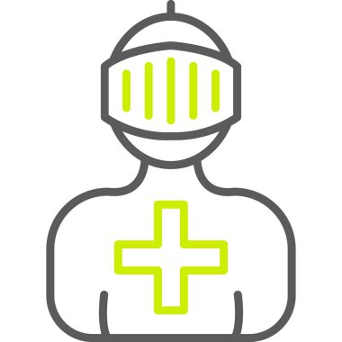 Tıbbi maske. Web simgesi