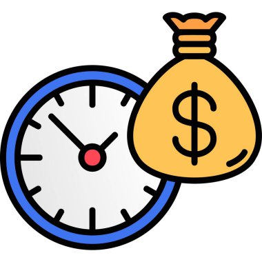 zaman yönetimi renk çizgisi vektörü simgesi.