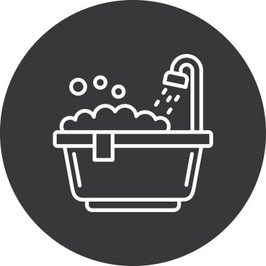 Küvet ikonu vektör illüstrasyonu