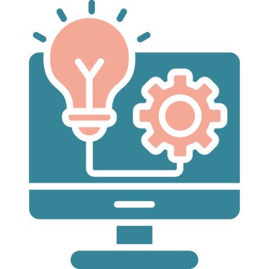 Bilgisayar. Web simgesi basit illüstrasyon