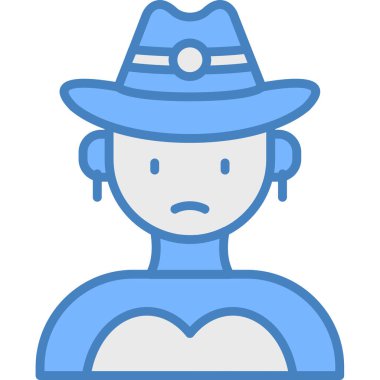 Kovboy şapkası simgesi - taslak biçimi