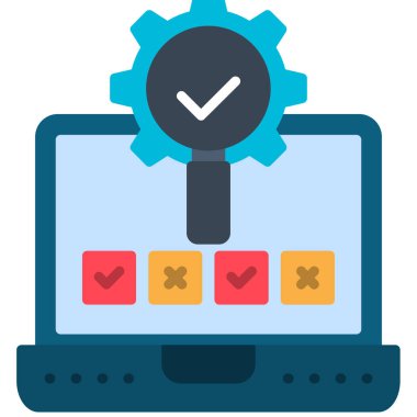 Düz dizayn edilmiş dizüstü bilgisayar ayarları simgesi