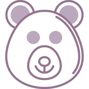 Ayı başlı vektör simgesi. Beyaz arkaplan üzerinde izole edilmiş vektör çizimi.