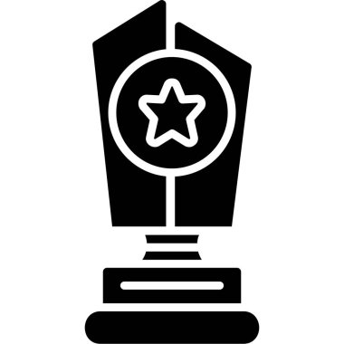 Ödül yıldızı ikonu. Web için ödül vektör simgesinin basit illüstrasyonu