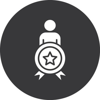 Kişi yuvarlanmış vektör simgesine sahip yıldız.