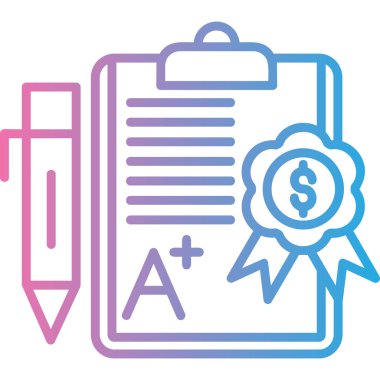 Sertifika simgesi. vektör illüstrasyonu