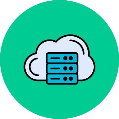Bulut hesaplama simgesi vektör illüstrasyonu