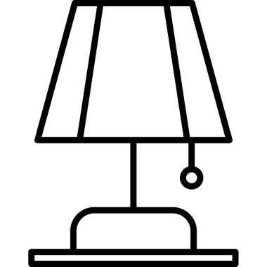 Mobilya simgesi ve vektör illüstrasyonu beyaz arkaplanda izole edildi