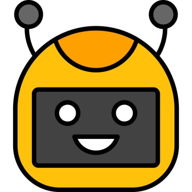 Robot çizgi film simgesinin vektör illüstrasyonu