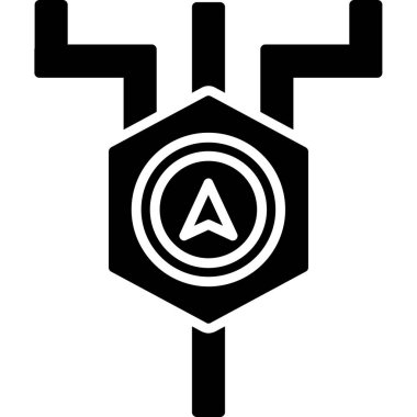 Bir pusula simgesinin vektör illüstrasyonu