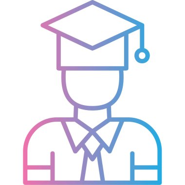 Mezun. Web simgesi basit illüstrasyon